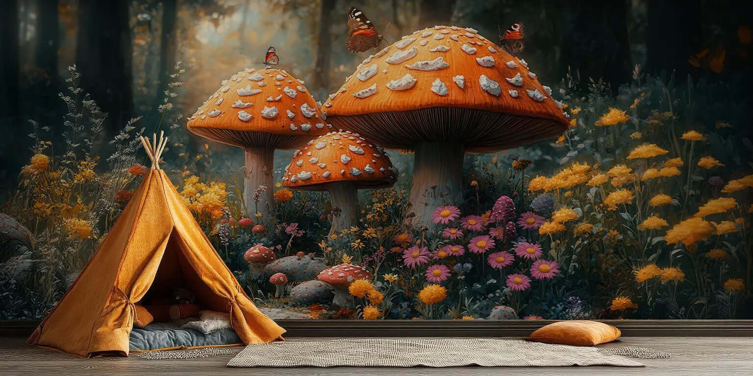 Whimsical Mushroom Forest Wallpaper Mural – XWALLX