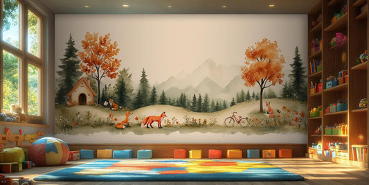 Fox and Forest wall mural - XWALLX